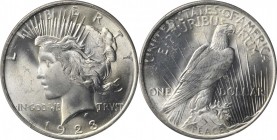 Peace Silver Dollar
1923 Peace Silver Dollar. MS-66+ (PCGS). CAC.
PCGS# 7360. NGC ID: 257F.
Estimate: $400