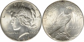 Peace Silver Dollar
1926-S Peace Silver Dollar. MS-65 (PCGS).
PCGS# 7369. NGC ID: 257R.
From the Abigail Collection.
Estimate: $400