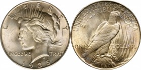 Peace Silver Dollar
1935 Peace Silver Dollar. MS-64 (PCGS).
PCGS# 7378. NGC ID: 2582.
From the Abigail Collection.
Estimate: $150