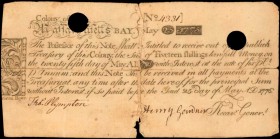 Colonial Notes
MA-145. Massachusetts. May 25, 1775. 15 Shillings. Poor.
A rare 15 Shillings note from this Paul Revere engraved May 25, 1775 issue. ...