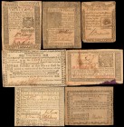 Colonial Notes
Lot of (7) Colonial Notes. 1775-82. 1 Shilling to $50. Fine to Very Fine.
A fascinating and useful grouping of Colonial Currency note...