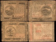 Continental Currency
CC-5, 6, 14 & 94. Continental Currency. Very Fine.
Four mid-grade Continental Currency notes including CC-5, CC-6, CC-14 and CC...