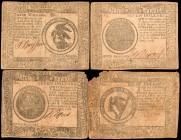 Continental Currency
Lot of (4) CC-7 & CC-8. Continental Currency. 1777-78. $7 & $8. Fine to Very Fine.
We see four Continental Currency notes in th...