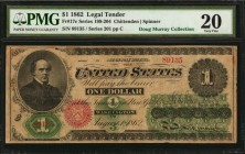 Legal Tender Notes
Fr. 17c. 1862 $1 Legal Tender Note. PMG Very Fine 20.
A Very Fine example of this Civil War era Legal Tender Ace. Small contempor...