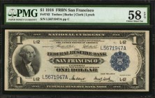 Federal Reserve Bank Notes
Fr. 743. 1918 $1 Federal Reserve Bank Note. San Francisco. PMG Choice About Uncirculated 58 EPQ.
This San Francisco FRBN ...
