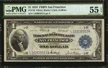 Federal Reserve Bank Notes
Fr. 745. 1918 $1 Federal Reserve Bank Note. San Francisco. PMG About Uncirculated 55 EPQ.
Bright paper and dark blue over...