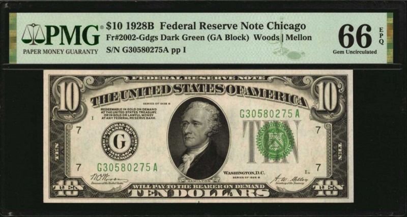 Federal Reserve Notes
Fr. 2002-Gdgs. 1928B $10 Federal Reserve Note. Chicago. P...