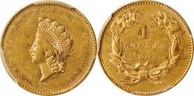 Gold Dollar
1855 Gold Dollar. Type II. AU-55 (PCGS).
PCGS# 7532. NGC ID: 25C4.
Estimate: $420