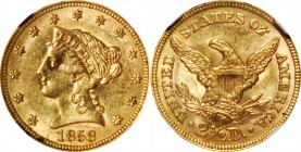 Liberty Head Quarter Eagle
1858 Liberty Head Quarter Eagle. MS-61 (NGC).
PCGS# 7786. NGC ID: 25JG.
From the Collection of Steve Studer.
Estimate: ...