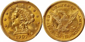 Liberty Head Quarter Eagle
1907 Liberty Head Quarter Eagle. MS-65 (PCGS).
PCGS# 7859. NGC ID: 25LY.
From the Monterrey Collection.
Estimate: $600