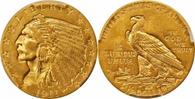 Indian Quarter Eagle
1911 Indian Quarter Eagle. MS-62 (PCGS).
PCGS# 7942. NGC ID: 2893.
From the Naples Bay Collection. 
Estimate: $375