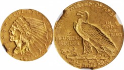 Indian Quarter Eagle
1911 Indian Quarter Eagle. MS-62 (NGC).
PCGS# 7942. NGC ID: 2893.
Estimate: $400