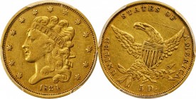 Classic Head Half Eagle
1834 Classic Head Half Eagle. HM-3. Rarity-2. Plain 4. EF Details--Scratch (PCGS).
PCGS# 8171. NGC ID: 25RR.
From the Naple...