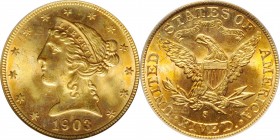 Liberty Head Half Eagle
1903-S Liberty Head Half Eagle. MS-64 (PCGS).
PCGS# 8408. NGC ID: 25Z3.
Estimate: $475
