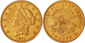 Liberty Head Double Eagle
1851 Liberty Head Double Eagle. VF-30 (PCGS).
PCGS# 8904. NGC ID: 268H.
From the Naples Bay Collection. Earlier from our ...