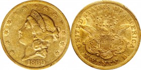 Liberty Head Double Eagle
1869 Liberty Head Double Eagle. EF-40 (PCGS). CAC.
PCGS# 8955. NGC ID: 26A5.
Estimate: $1800