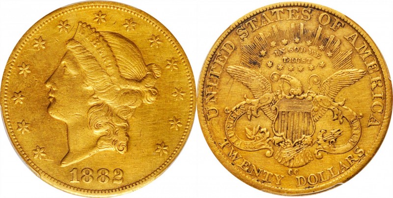 Liberty Head Double Eagle
1882-CC Liberty Head Double Eagle. EF Details--Harshl...
