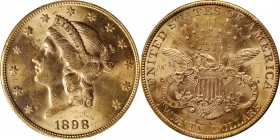 Liberty Head Double Eagle
1898-S Liberty Head Double Eagle. MS-62 (PCGS).
PCGS# 9034. NGC ID: 26CL.
From the Naples Bay Collection. 
Estimate: $20...