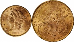 Liberty Head Double Eagle
1900 Liberty Head Double Eagle. MS-63 (PCGS).
PCGS# 9037. NGC ID: 26CP.
From the Naples Bay Collection. 
Estimate: $2000