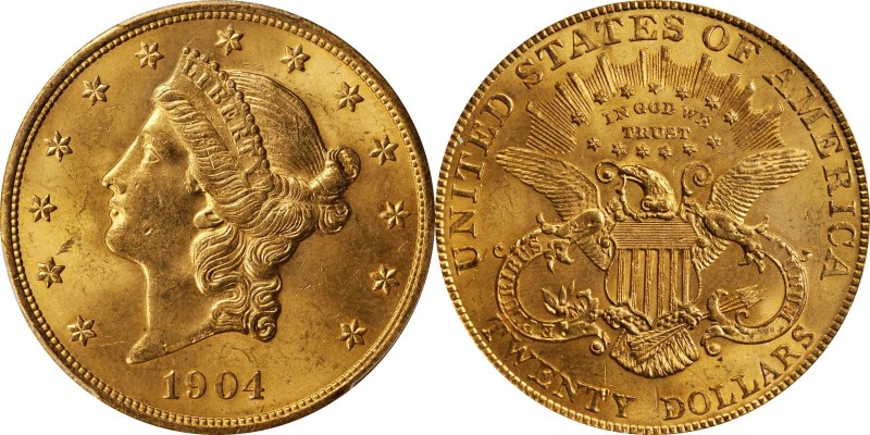 Liberty Head Double Eagle
1904 Liberty Head Double Eagle. MS-64 (PCGS).
PCGS# ...