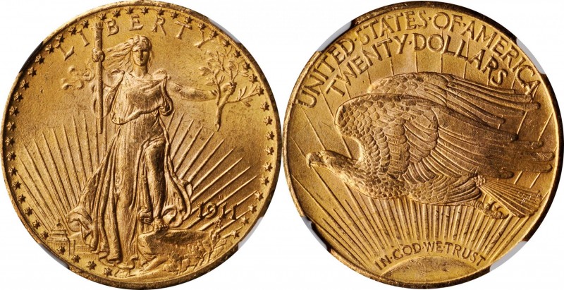 Saint-Gaudens Double Eagle
1911-D/D Saint-Gaudens Double Eagle. FS-501. Repunch...