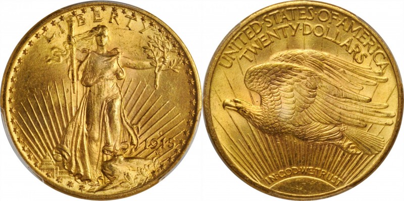 Saint-Gaudens Double Eagle
1915-S Saint-Gaudens Double Eagle. MS-64 (PCGS).
PC...