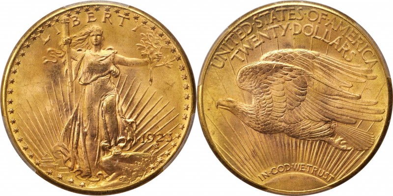 Saint-Gaudens Double Eagle
1923-D Saint-Gaudens Double Eagle. MS-65 (PCGS).
PC...