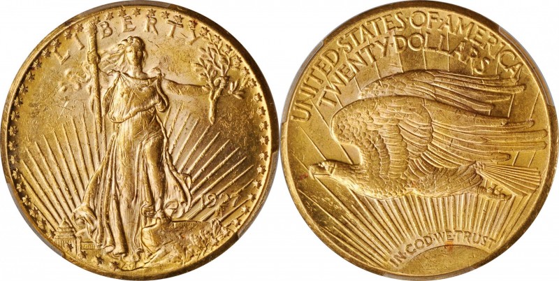 Saint-Gaudens Double Eagle
1927 Saint-Gaudens Double Eagle. AU-58 (PCGS).
PCGS...