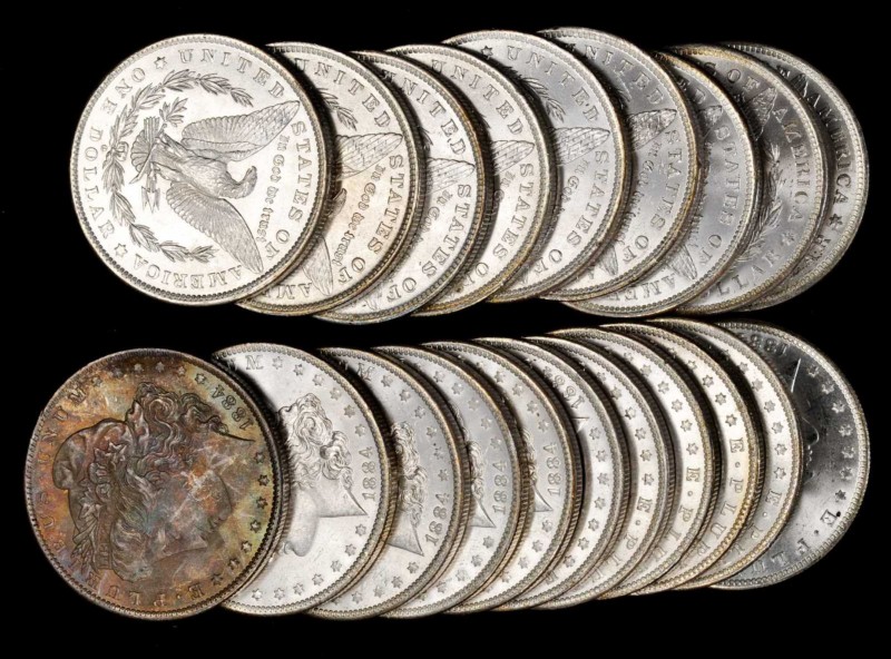 Rolls
Lot of (20) 1884-O Morgan Silver Dollars. Average MS-60 to MS-62.
All br...