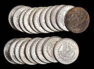 Rolls
Lot of (20) 1885-O Morgan Silver Dollars. Average MS-60 to MS-62.
All fully brilliant save for two deeply toned end pieces. (Total: 20 pieces)...