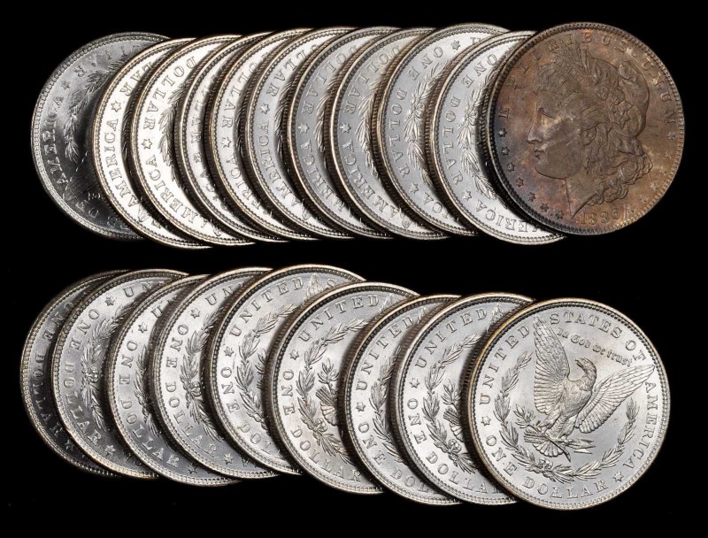 Rolls
Lot of (20) 1886 Morgan Silver Dollars. Average MS-60 to MS-62.
All full...