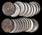 Rolls
Lot of (20) 1887 Morgan Silver Dollars. Average MS-60 to MS-62.
All brilliant save for two heavily toned end pieces. (Total: 20 pieces)
From ...