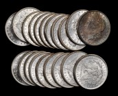 Rolls
Lot of (20) 1887 Morgan Silver Dollars. Average MS-60 to MS-62.
Mostly brilliant except for two deeply toned end pieces. (Total: 20 pieces)
F...