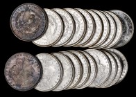Rolls
Lot of (20) 1888 Morgan Silver Dollars. Average MS-60 to MS-62.
All brilliant silver except for the two end coins which are heavily toned. (To...