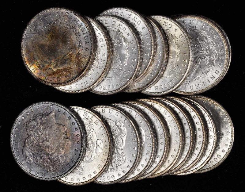 Rolls
Lot of (20) 1900 Morgan Silver Dollars. Average MS-60 to MS-62.
Two heav...