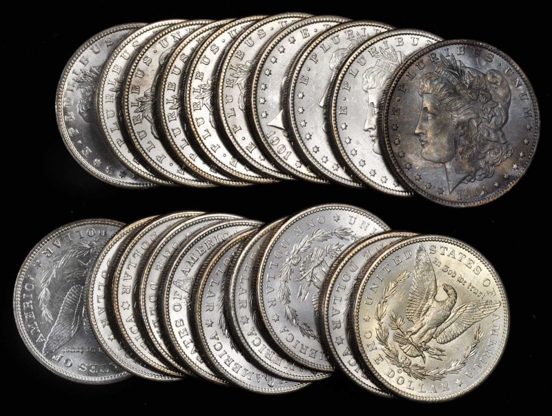 Rolls
Lot of (20) 1901-O Morgan Silver Dollars. Average MS-60 to MS-62.
One de...