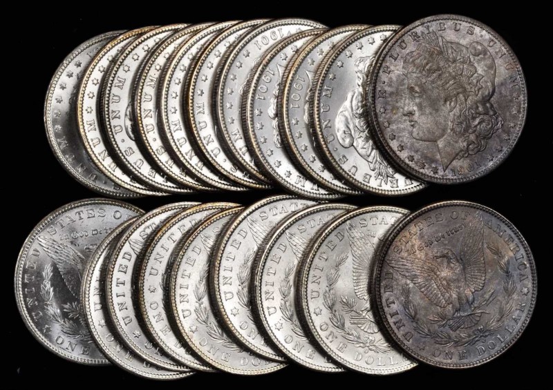 Rolls
Lot of (20) 1901-O Morgan Silver Dollars. Average MS-60 to MS-62.
Two he...