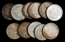 Rolls
Partial Mixed AU-BU Roll of Morgan Silver Dollars.
Housed in a plastic tube. Included are: 1890; 1897; 1898; 1898-O; 1900; 1900-O; 1902-O; 190...