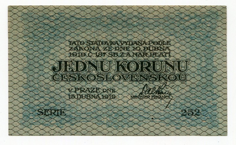 Czechoslovakia 1 Koruna 1919 
KM# 6a; Serie 252; AUNC