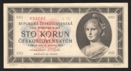 Czechoslovakia 100 Korun 1945 Rare
P# 67a; Not Specimen; XF