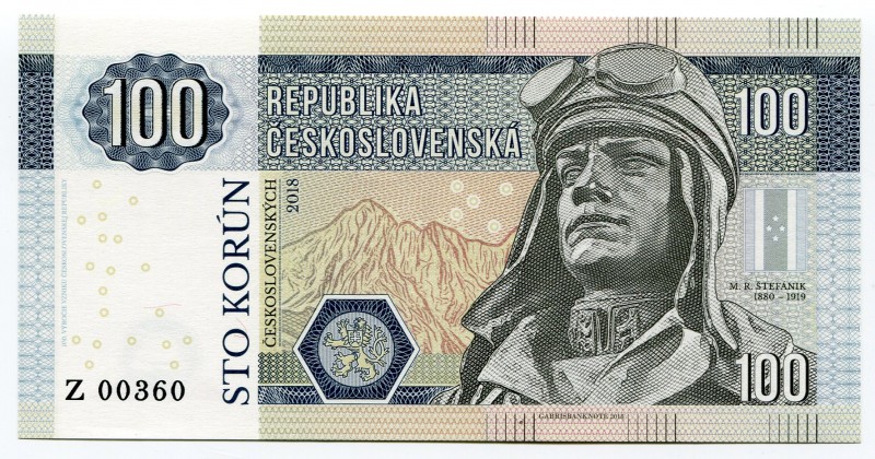 Czechoslovakia 100 Korun 2018 Specimen "M.R. Štefánik"
Fantasy Banknote; Limite...
