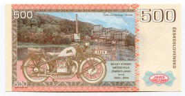 Czechoslovakia 500 Korun 2019 Specimen "Jawa 500 OHV Rumpal
Fantasy Banknote; Limited Edition; Made by Matej Gábriš; BUNC