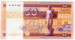 Czech Republic 30 Korun 2018 Specimen "Škoda Favorit"
# A 00716F;Gabris banknote; Mintage: 1003; Legendary Czechoslovakia family car "Škoda Favorit";...