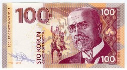 Czech Republic 100 Korun 2018 Specimen "T. G. Masaryk"
# CS 000184;Gabris banknote; Mintage: 988; 1st president of Czechoslovakia Tomáš Garrigue Masa...