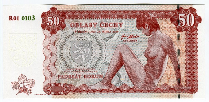 Czech Republic 50 Korun 2019 Specimen "Bohemia"
# R01 0103; F. Medina ; Mintage...