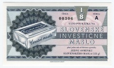Slovakia 1/8 Maslo 2017 Specimen "1/8 - eighty a butter note"
# 306;Gabris banknote; Mintage: 480; "1/8 - eighty a butter note - Slovak Investment Bu...