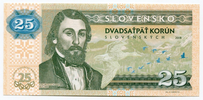 Slovakia 25 Korun 2018 Specimen "Miloslav Hurban"
Fantasy Banknote; Limited Edi...