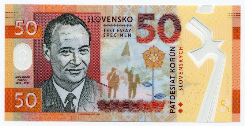 Slovakia 50 Korun 2018 Specimen "Alexander Dubček"
Fantasy Banknote; Limited Ed...