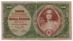 Austria 50000 Kronen 1922 
P# 80; № 047988; VF-XF