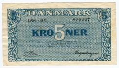 Denmark 5 Kroner 1950
P# 35g; VF-XF